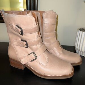 Leather Buckle Calf Boot